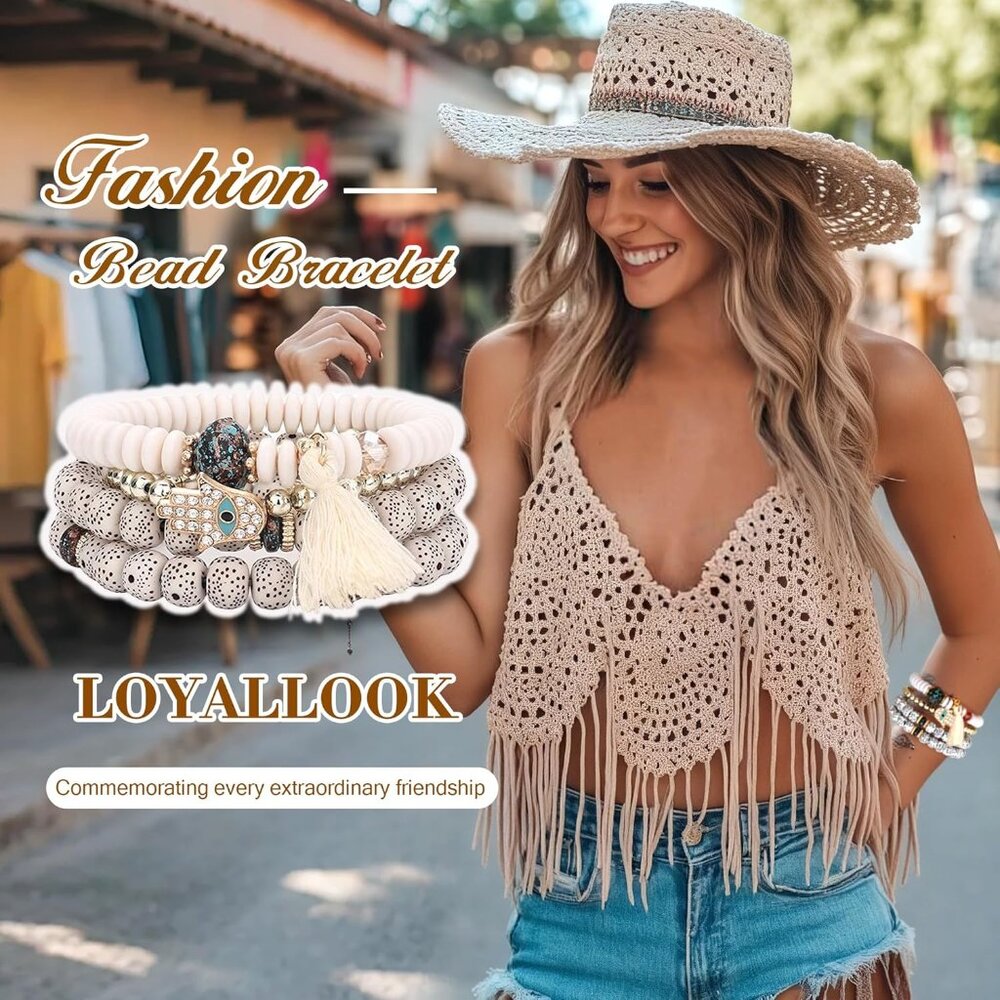 8 Sets Bohemian Stackable Bead Bracelets For Wome… - image 2